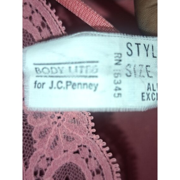 VTG Body Lites JCPenney Pink Lace Trim Full Slip Dress Womens USA Size 34 - Picture 8 of 8